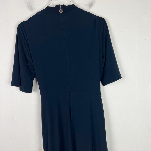 NWT Tommy Hilfiger Stripe Belted Surplice Neck Sheath Dress Navy Size 6 NEW $119 - Picture 12 of 15